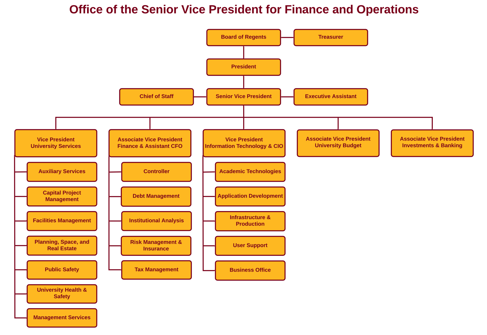 Svpfo Organizational Chart Senior Vice President For Finance And Operations